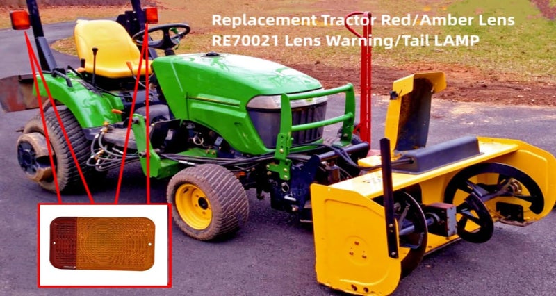 Sootim Replacement Red/Amber Lens RE70021 Fits JD 1023E (-310,000) 1026R (-310,000) 2210 2305 3032E(-610,000) 3038E(-610,000) 5415H 5615 5715 5715HC 5425N 5725N Tractor Lens Warning/Tail LAMP（2 Pack） - Image 2